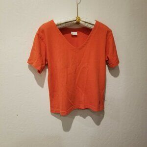 Pacificotton San Francisco Women's XS V-Neck Short Sleeve Casual T-Shirt Orange